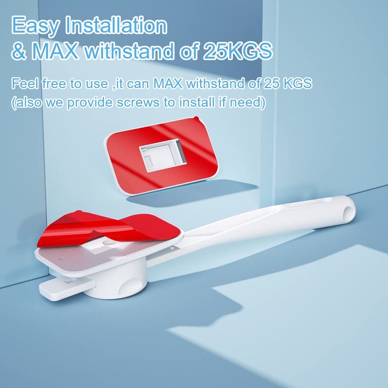 Eudemon 1 Pack Child Proof Door Finger Pinch Guard, Baby Door Stopper& Door Latch, Adjustable Door Lever Handle for Pets, Great Door Lock for Dogs, Easy Cats Entry(White) - Image 4